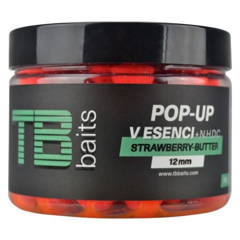 TB Baits Plávajúce Boilie Pop-Up Strawberry Butter + NHDC 65 g 16mm